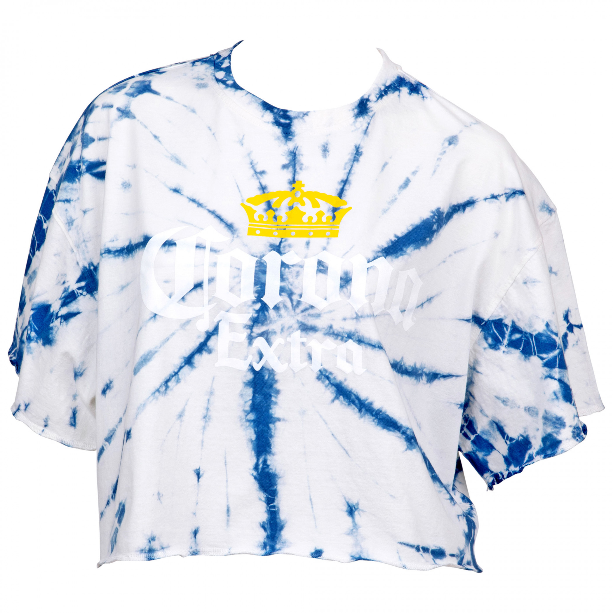 Corona Extra Crown Logo Tie Dye Crop Top T-Shirt